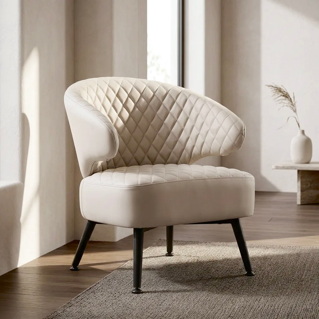 Gemma Accent Chair – PU Leather | Beige