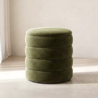 Ripple Ribbed Stool – Olive | Velvet