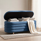 Ripple Ottoman – Blue | Velvet