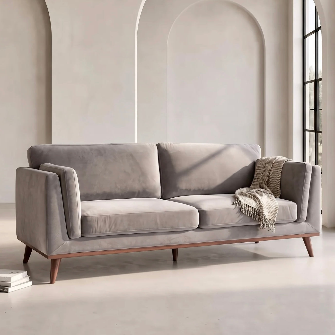 Mickey Sofa – Stone Grey | 3 Seater