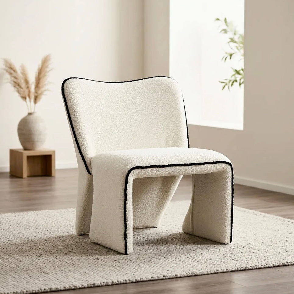 Zola Accent Chair – Sherpa Fleece | White