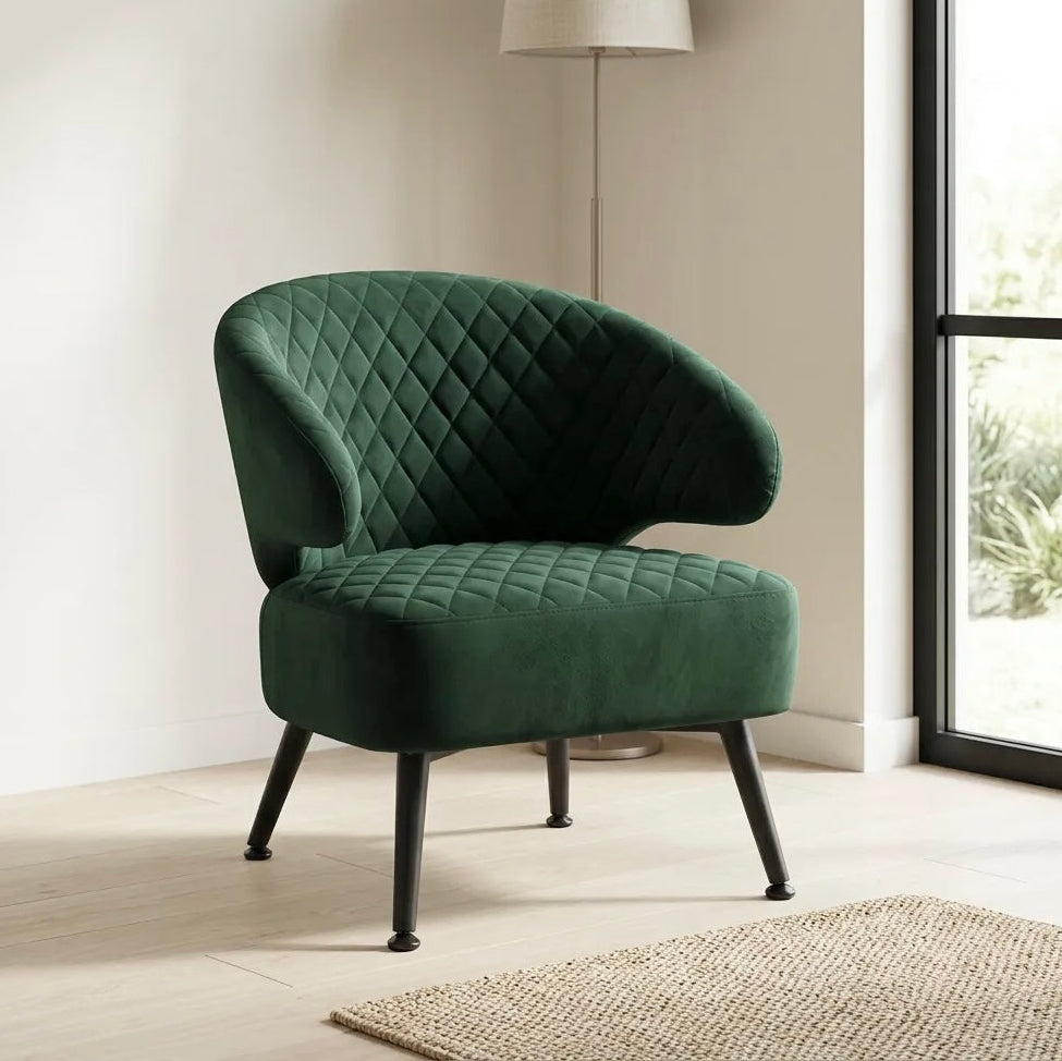 Gemma Accent Chair – Velvet | Dark Green