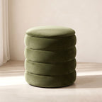 Ripple Ribbed Stool – Olive | Velvet
