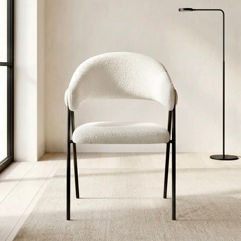 Noah Dining Chairs – Set of 2 | White Sherpa Fleece