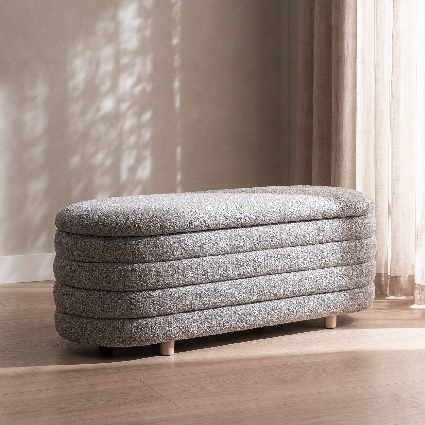 Ripple Ottoman – Dove | Velvet