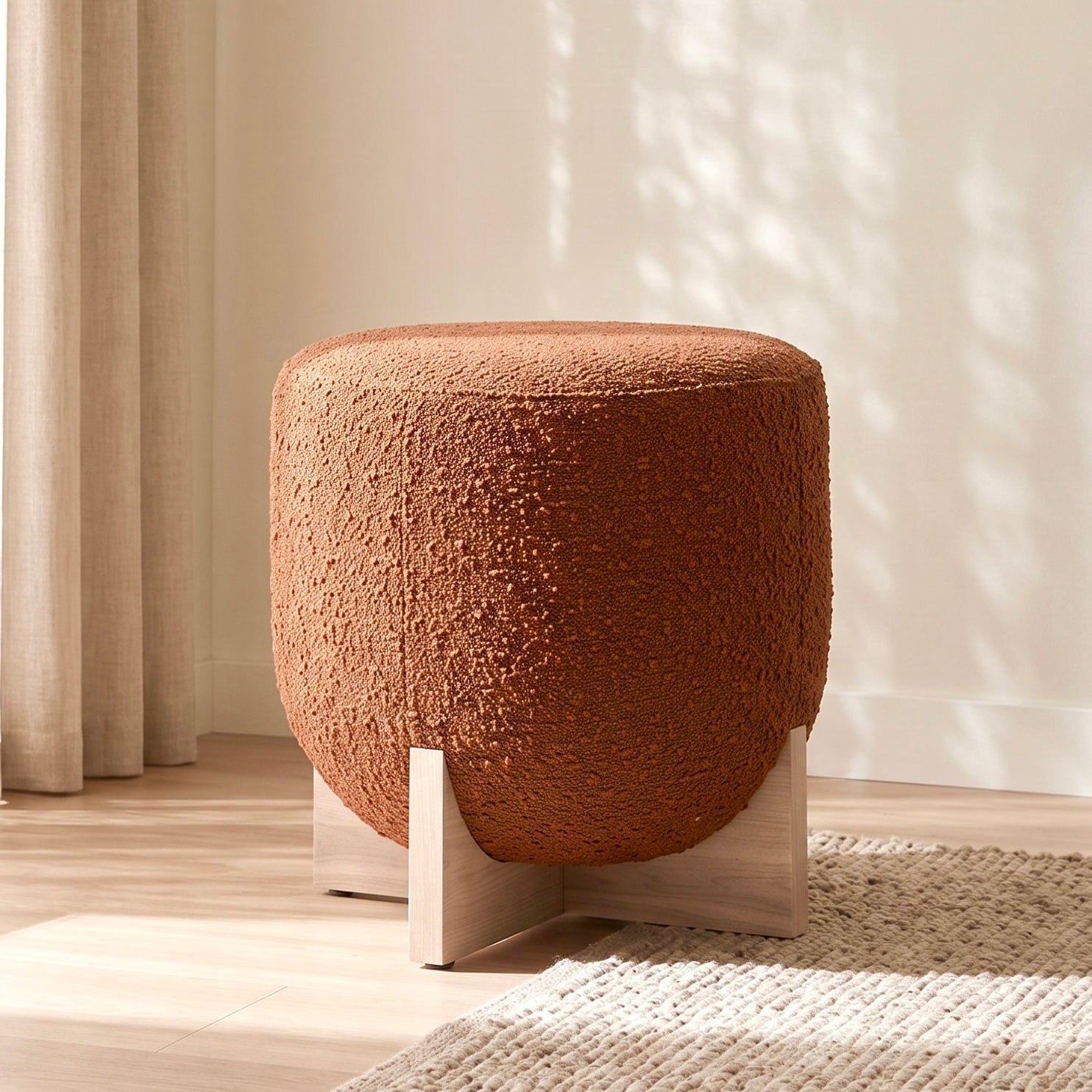 Whisper Stool – Burnt Orange | Boucle