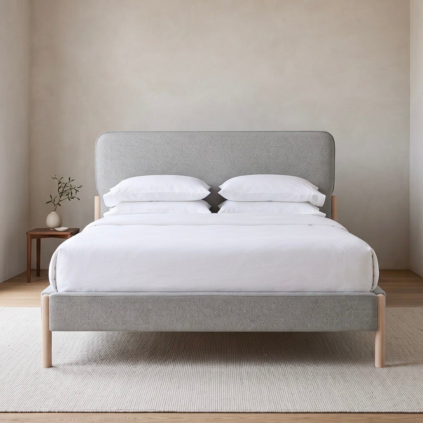 Cove Bedframe – Steel Grey | Soft Weave