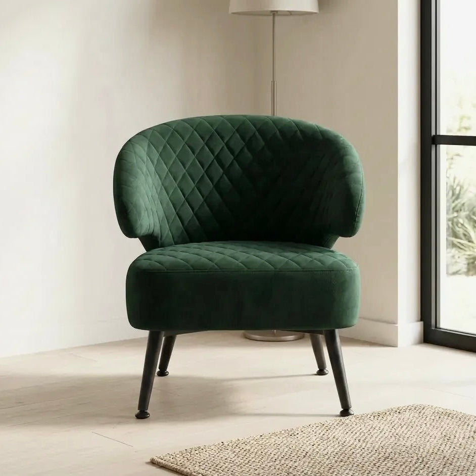 Gemma Accent Chair – Velvet | Dark Green