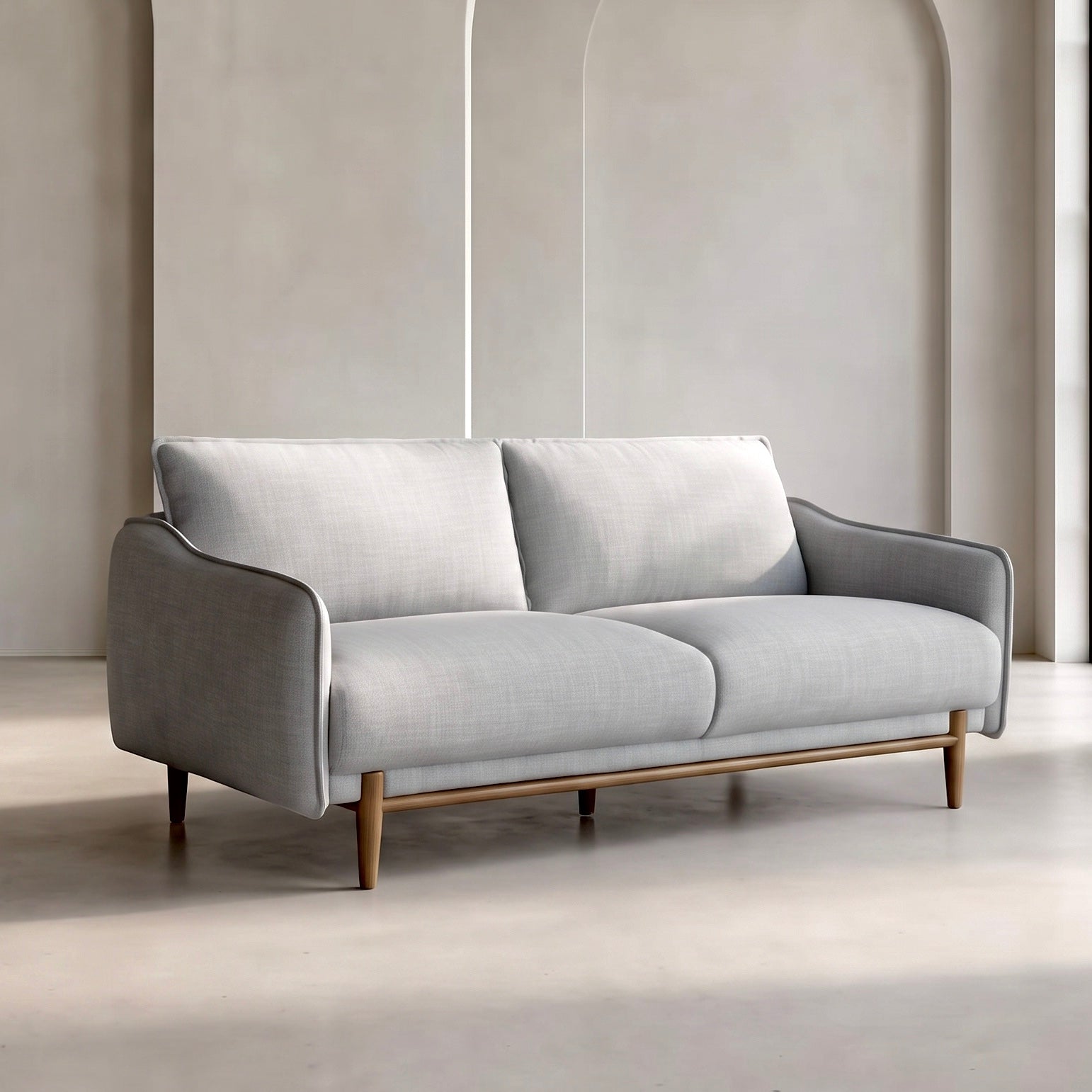 Louie Sofa – Grey Linen | 3 Seater