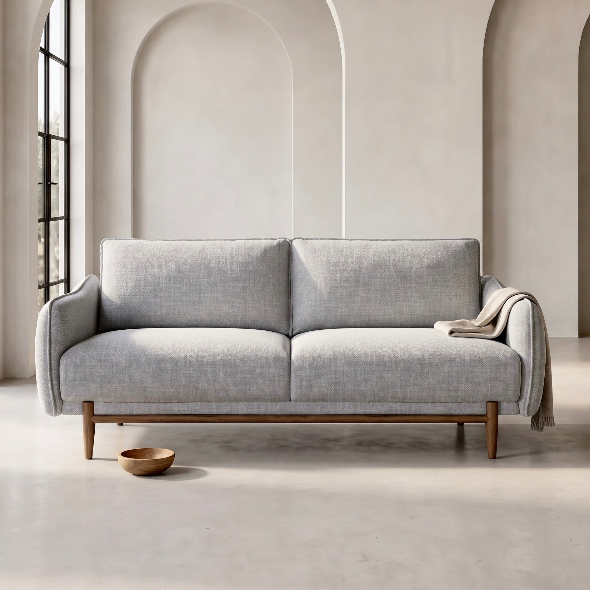 Louie Sofa – Grey Linen | 3 Seater