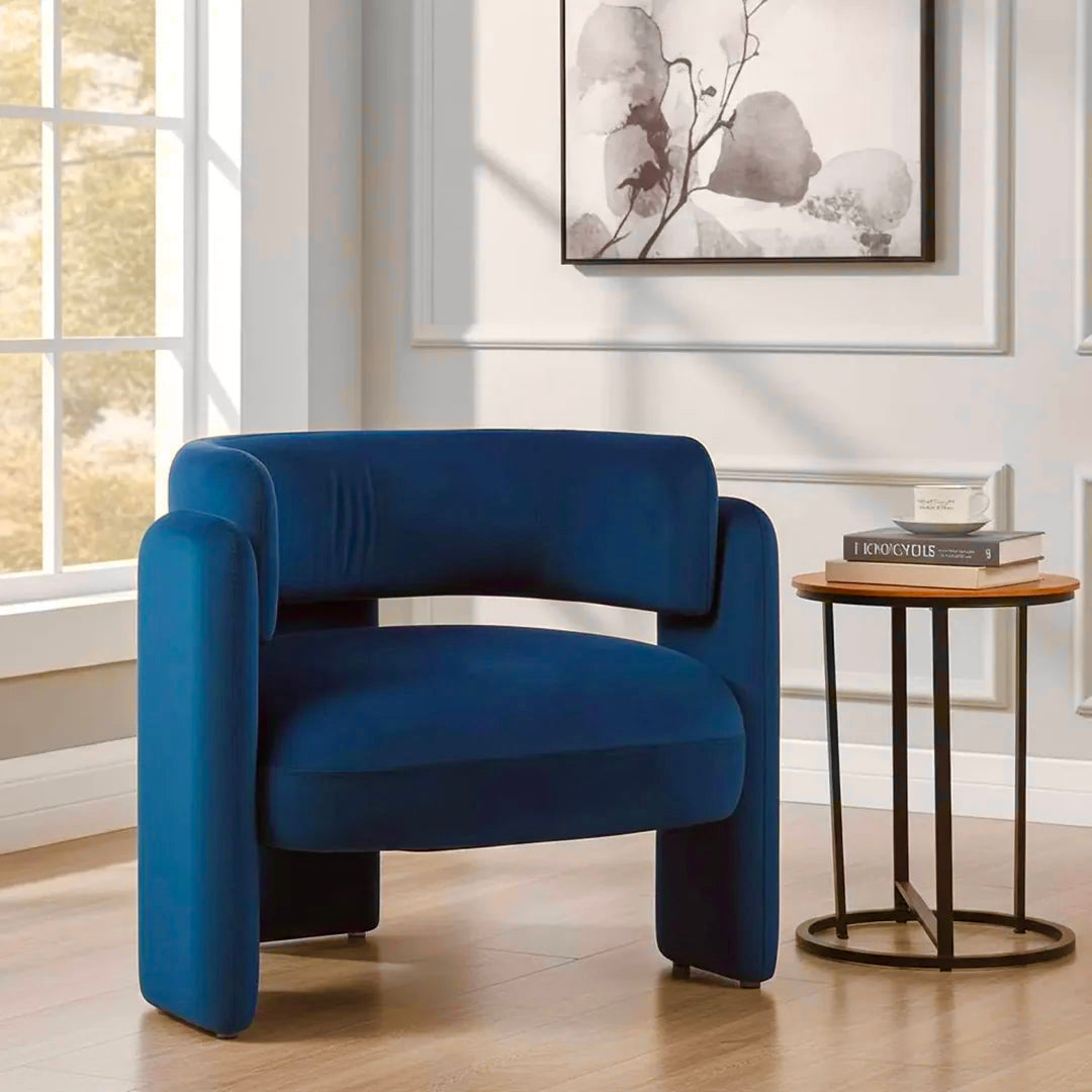 Hailey Accent Chair – Velvet | Navy