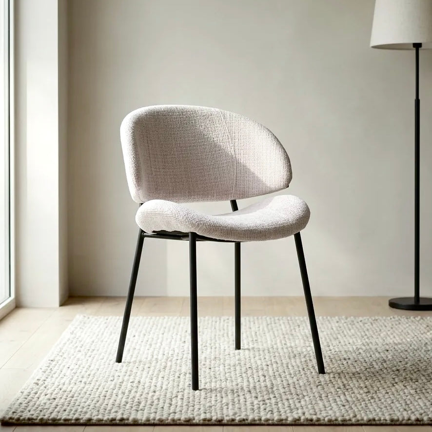 Wexley Boucle Dining Chairs – Set of 4 | Cream