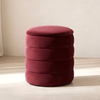 Ripple Ribbed Stool – Wine | Velvet
