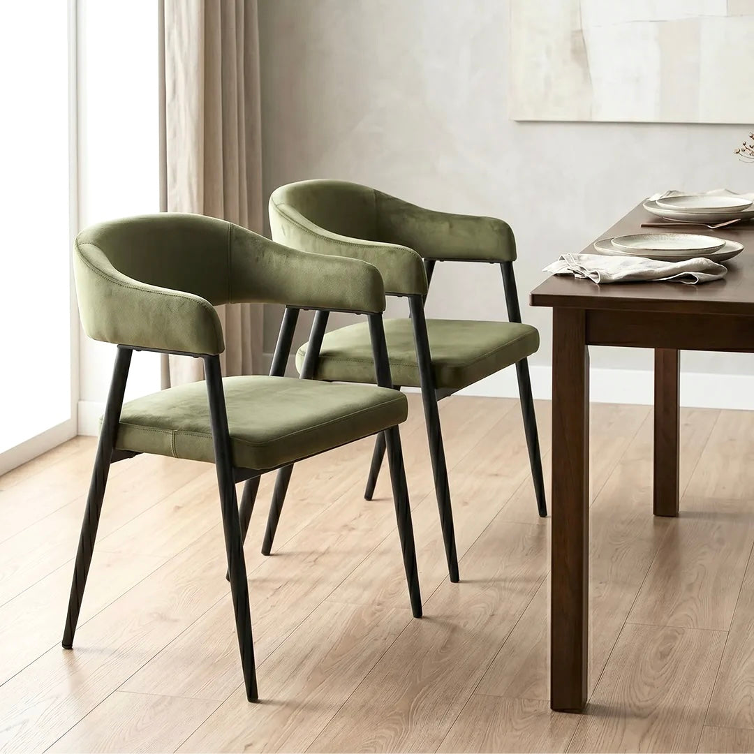 Chelsea Dining Chairs – Set of 2 | Olive Green