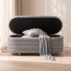 Ripple Ottoman – Dove | Velvet