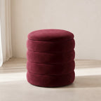 Ripple Ribbed Stool – Wine | Velvet