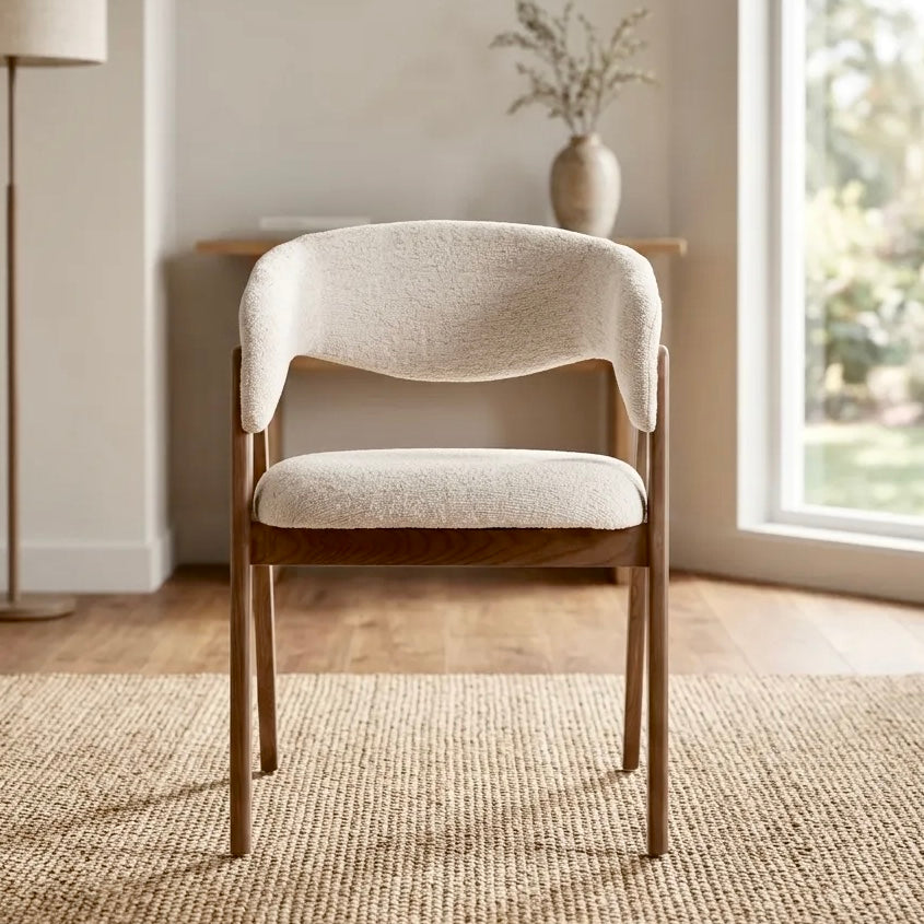 Riverton Boucle Dining Chair – Cream