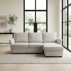 Velin Corner Sofa Bed (Storage) – 3 Seater | Beige