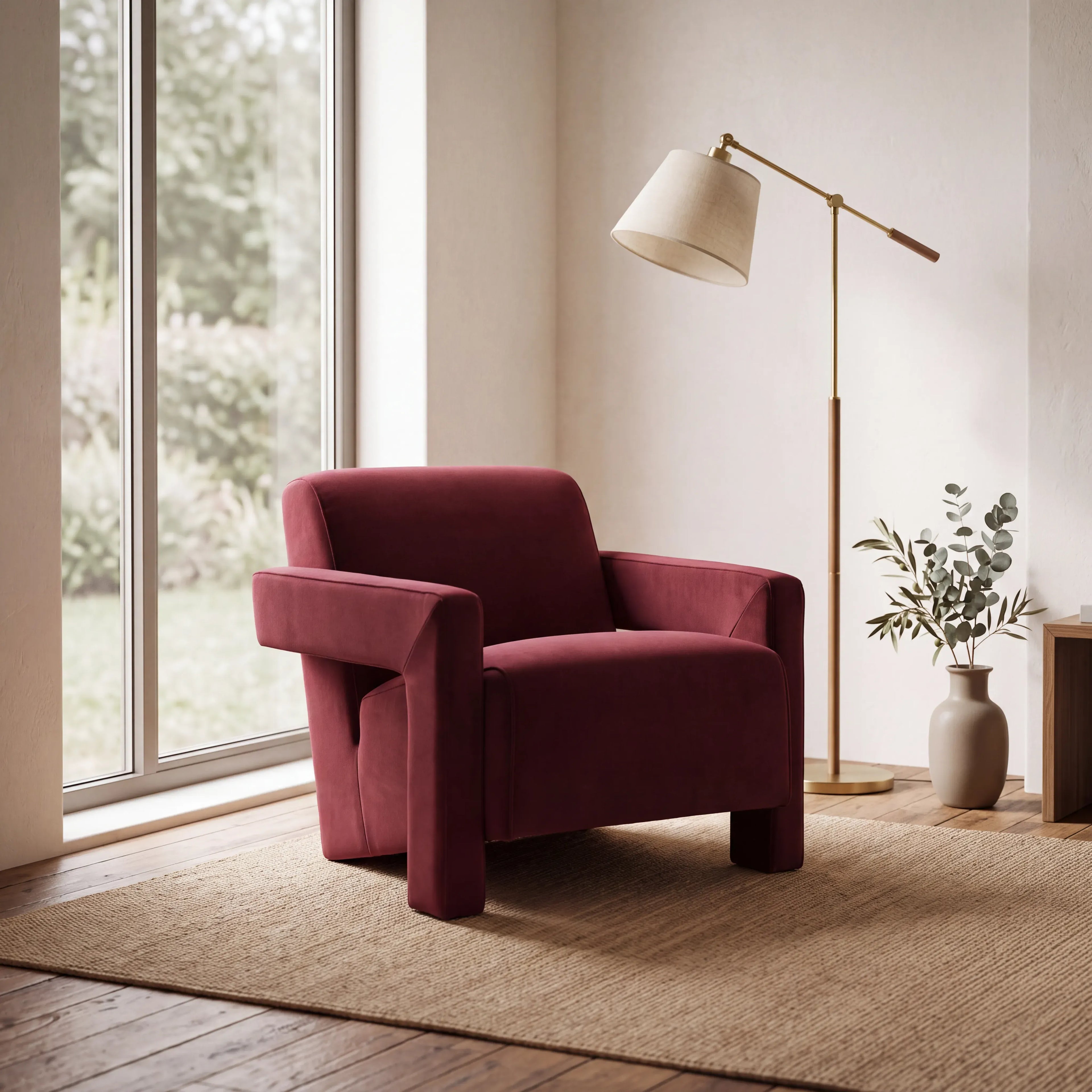 Apex Armchair – Wine | Soft Weave