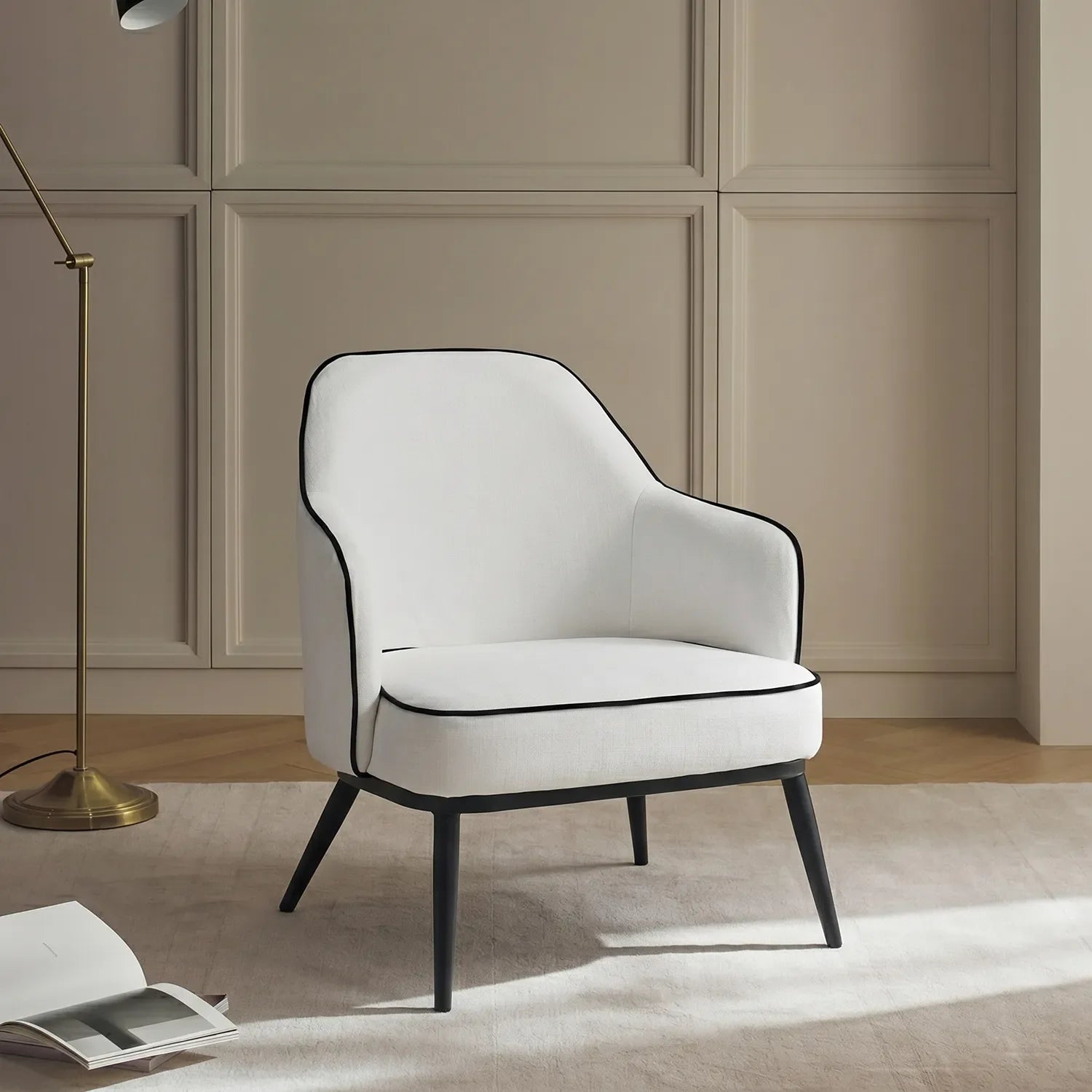 Karoll Accent Chair – Linen | Cream