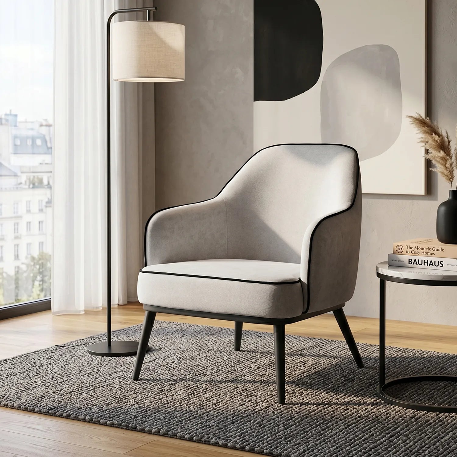 Karoll Accent Chair – Linen | Grey