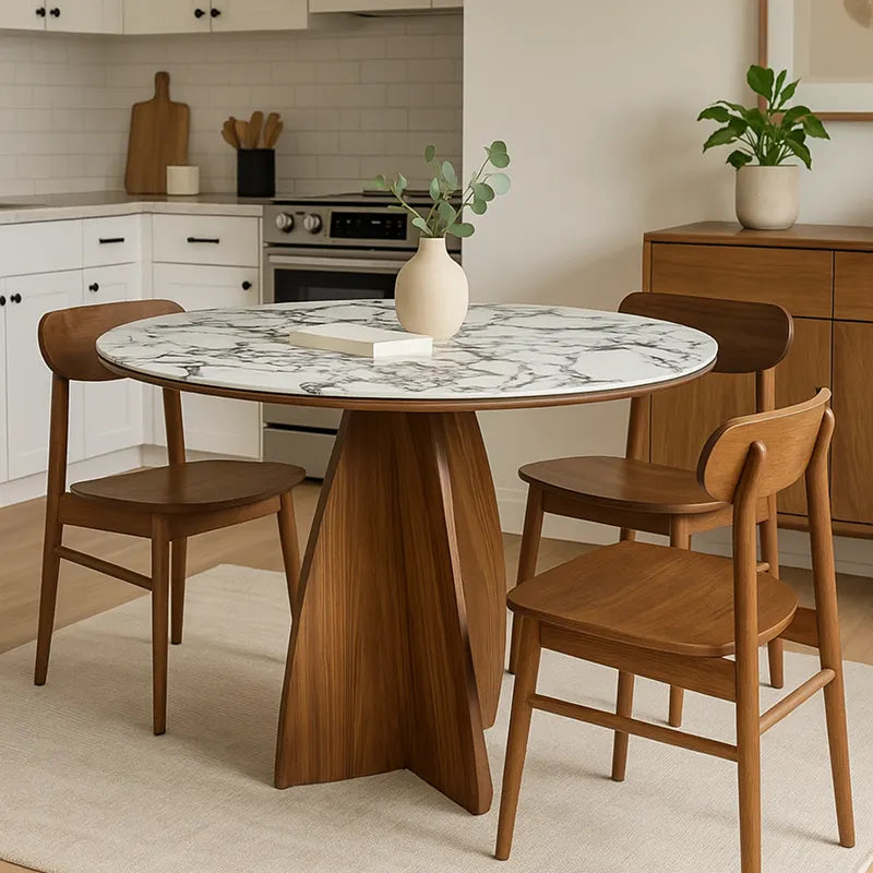 Lina Dining Table – Round | White Marble