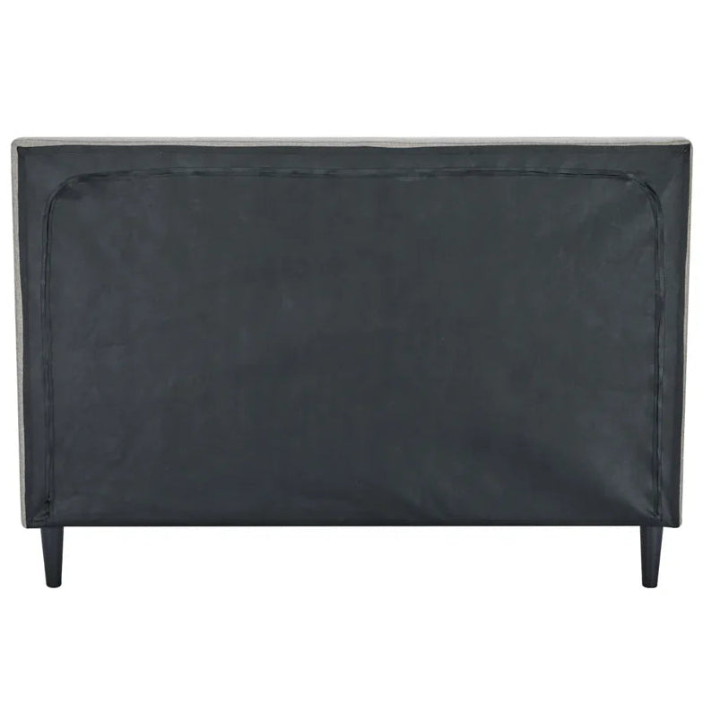 Black leather headboard on a white background