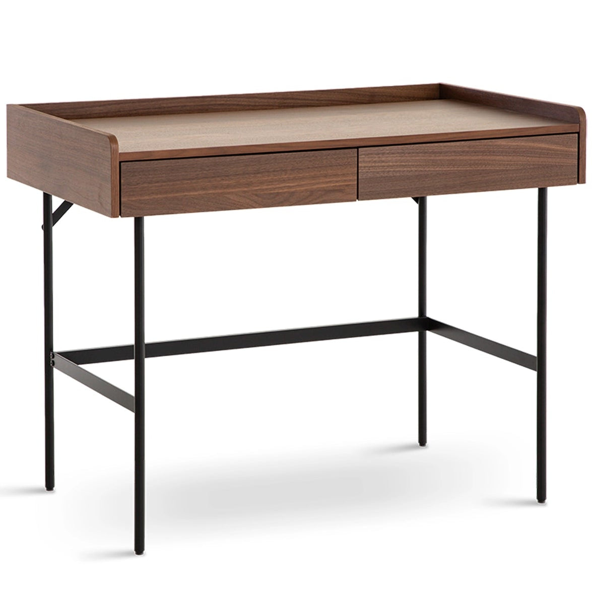 Meadow Dressing Table & Mirror – Two Drawer | Walnut