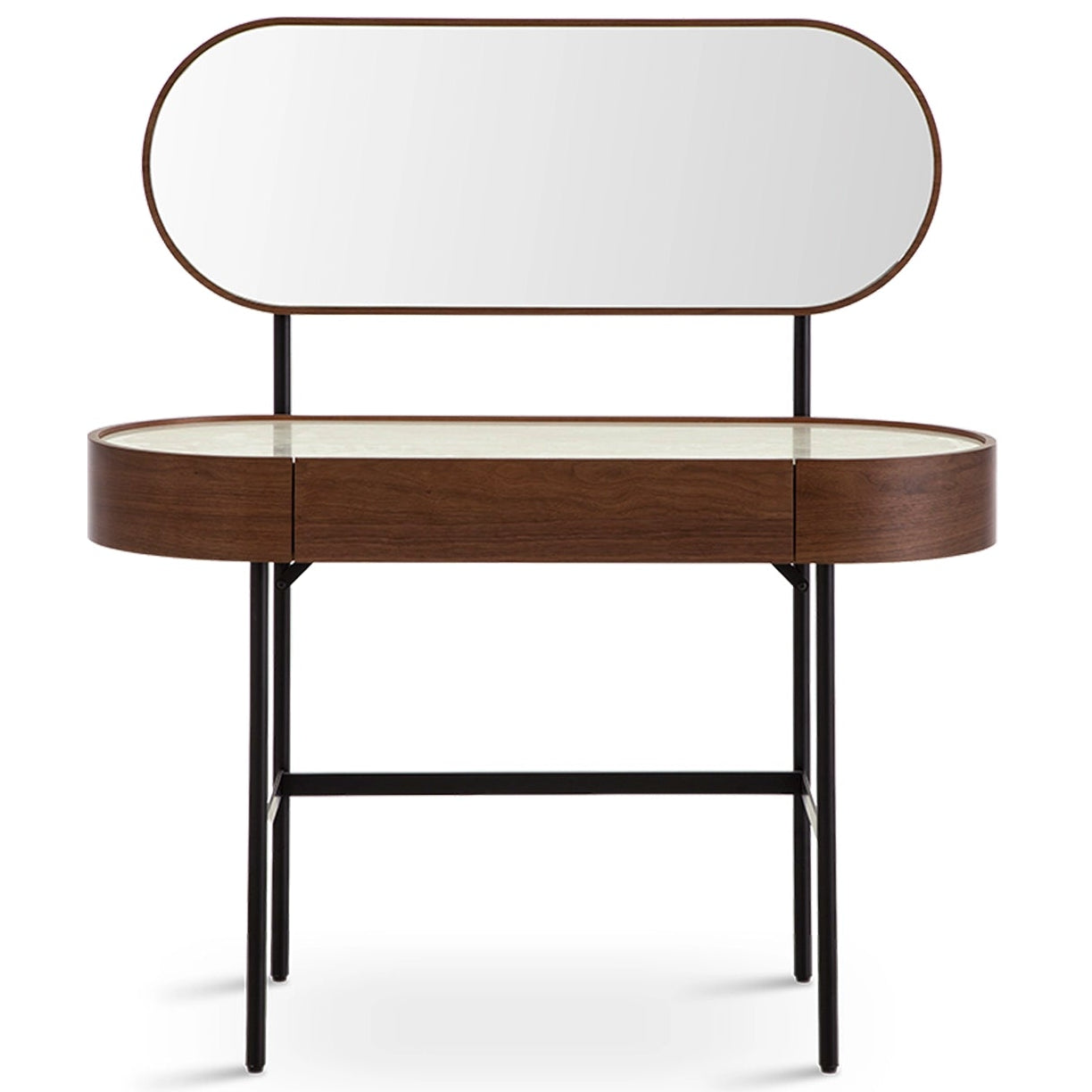 Mossley Dressing Table & Mirror – One Drawer | Walnut
