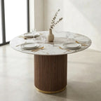 Marcio Dining Table – Round | Vein White Marble