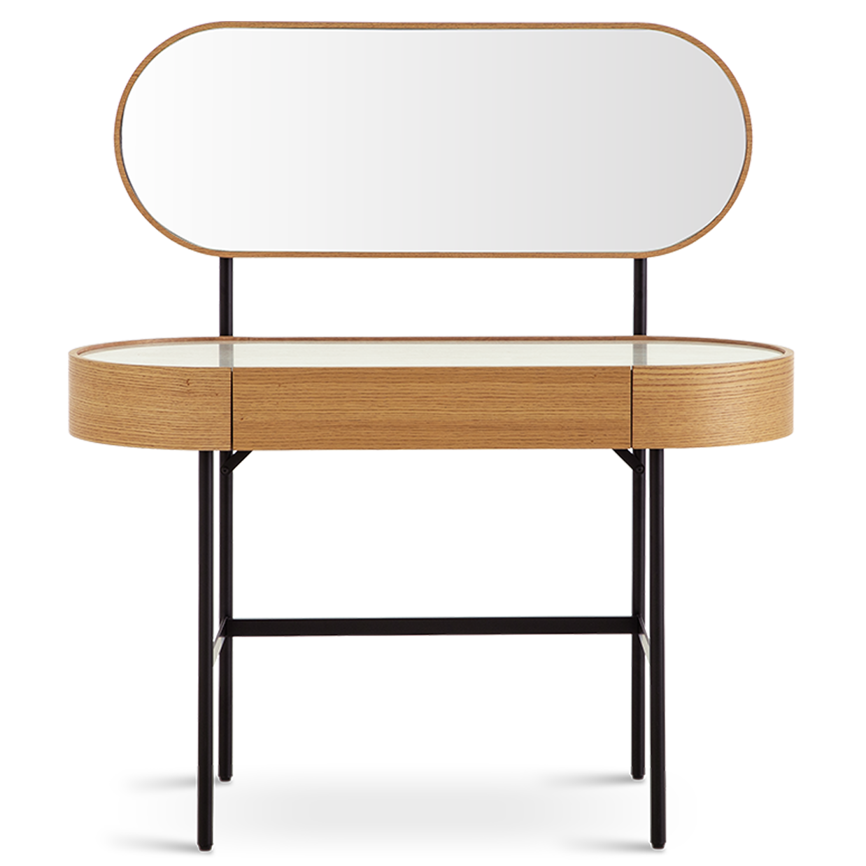 Mossley Dressing Table & Mirror – One Drawer | Natural Oak