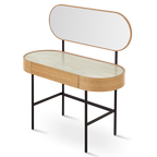 Mossley Dressing Table & Mirror – One Drawer | Natural Oak