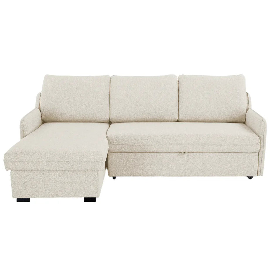 Movra Corner Sofa Bed (Storage) – 3 Seater | Cream