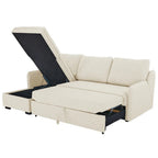 Movra Corner Sofa Bed (Storage) – 3 Seater | Cream