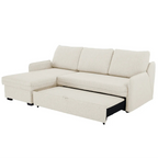 Movra Corner Sofa Bed (Storage) – 3 Seater | Cream