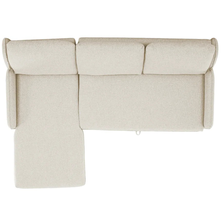 Movra Corner Sofa Bed (Storage) – 3 Seater | Cream