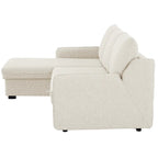 Movra Corner Sofa Bed (Storage) – 3 Seater | Cream
