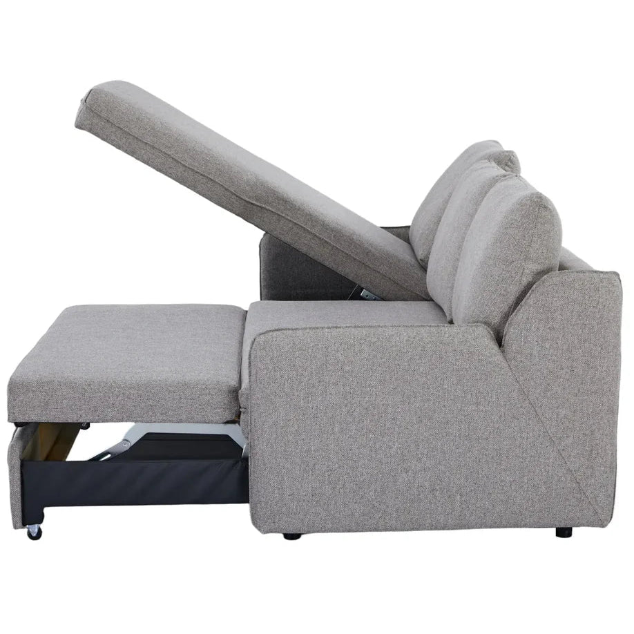 Movra Corner Sofa Bed (Storage) – 3 Seater | Grey