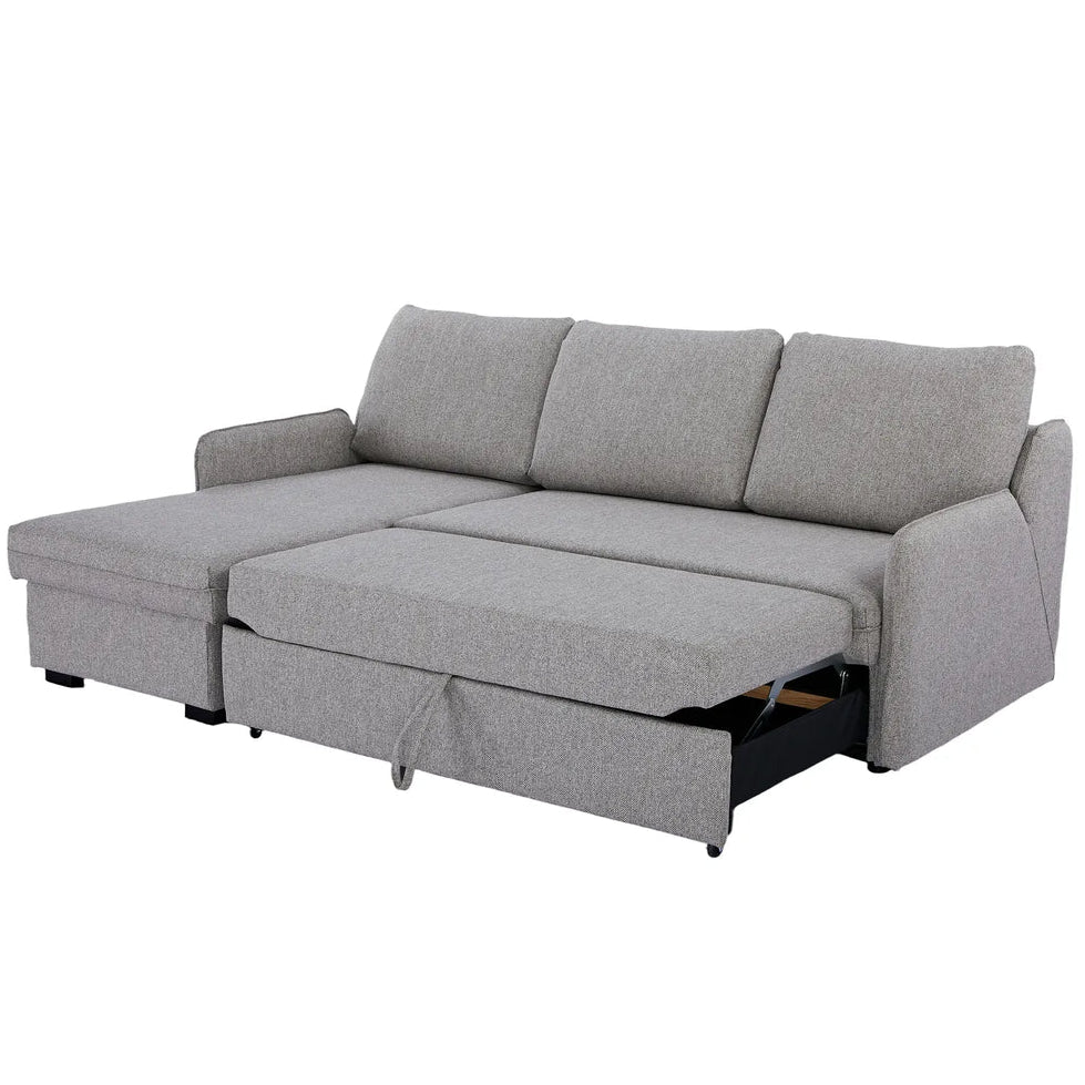 Movra Corner Sofa Bed (Storage) – 3 Seater | Grey