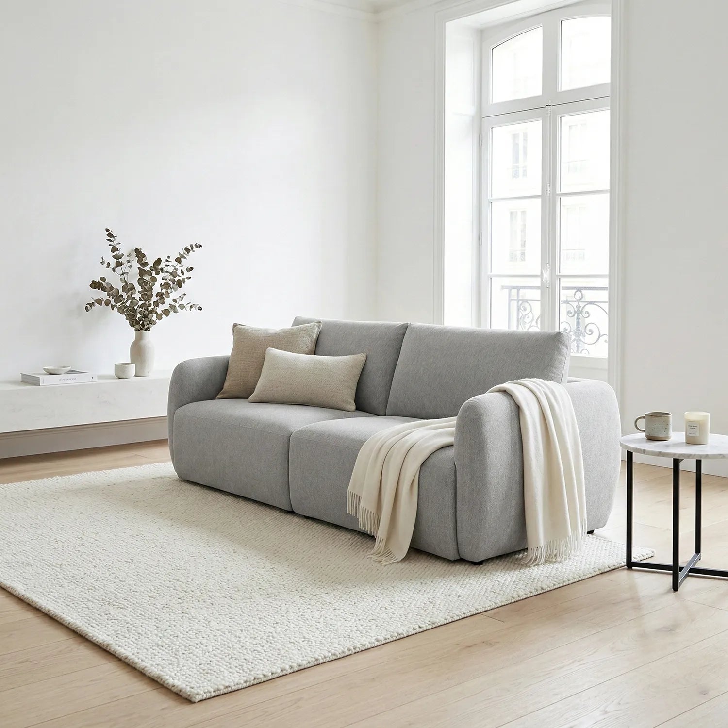 Nobie Sofa – 3 Seater | Light Grey