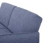 Blue fabric sofa corner on a white background