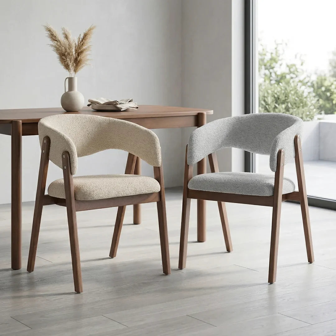 Riverton Boucle Dining Chair – Cream