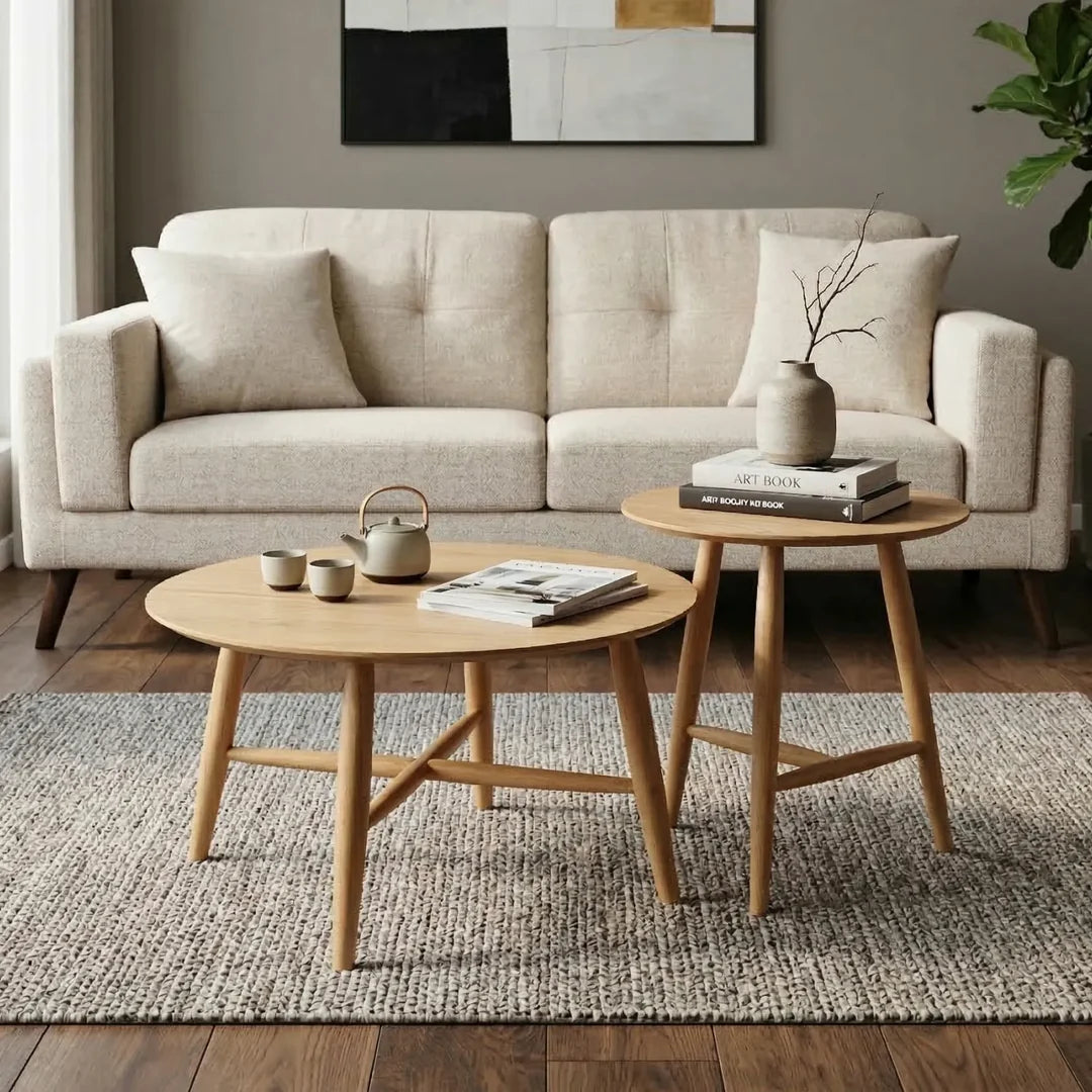 Sander Coffee & Side Tables – Set of 2 | Natural Oak