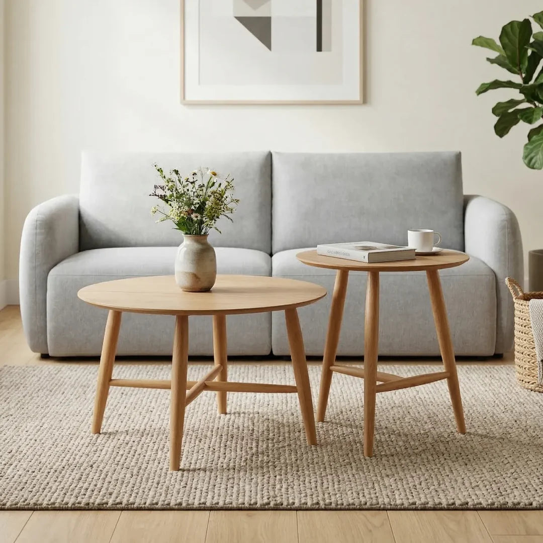 Sander Coffee & Side Tables – Set of 2 | Natural Oak