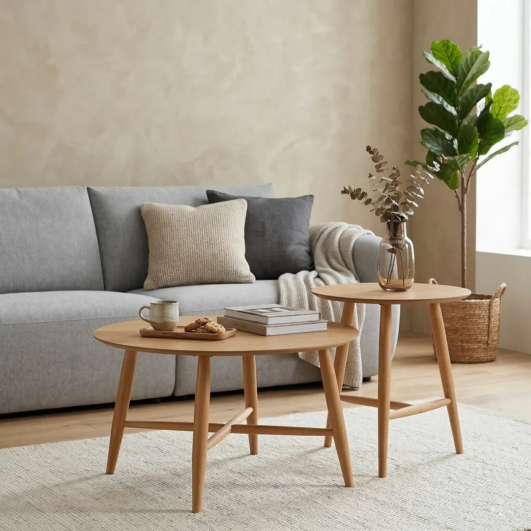 Sander Coffee & Side Tables – Set of 2 | Natural Oak