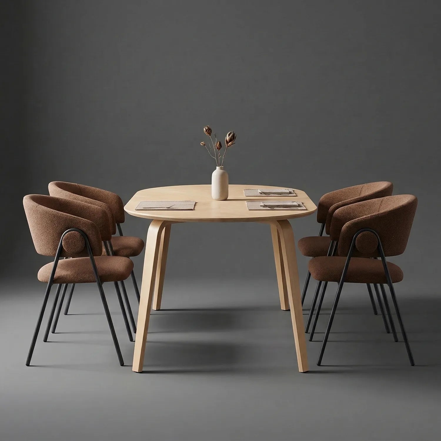 Shiro Dining Chairs – Set of 4 | Chestnut Brown