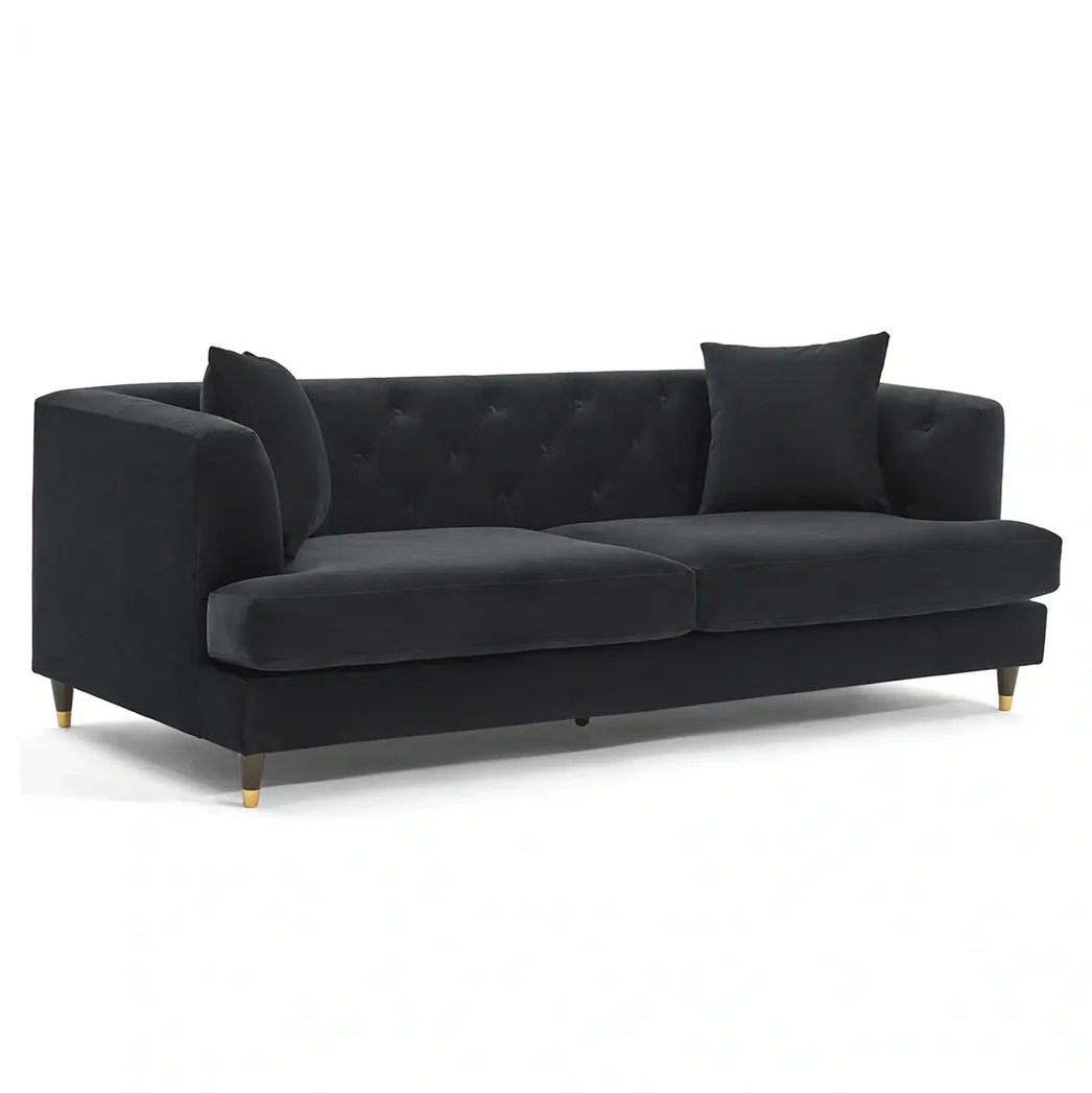 Tribeca Velvet Sofa – 3 Seater | Black