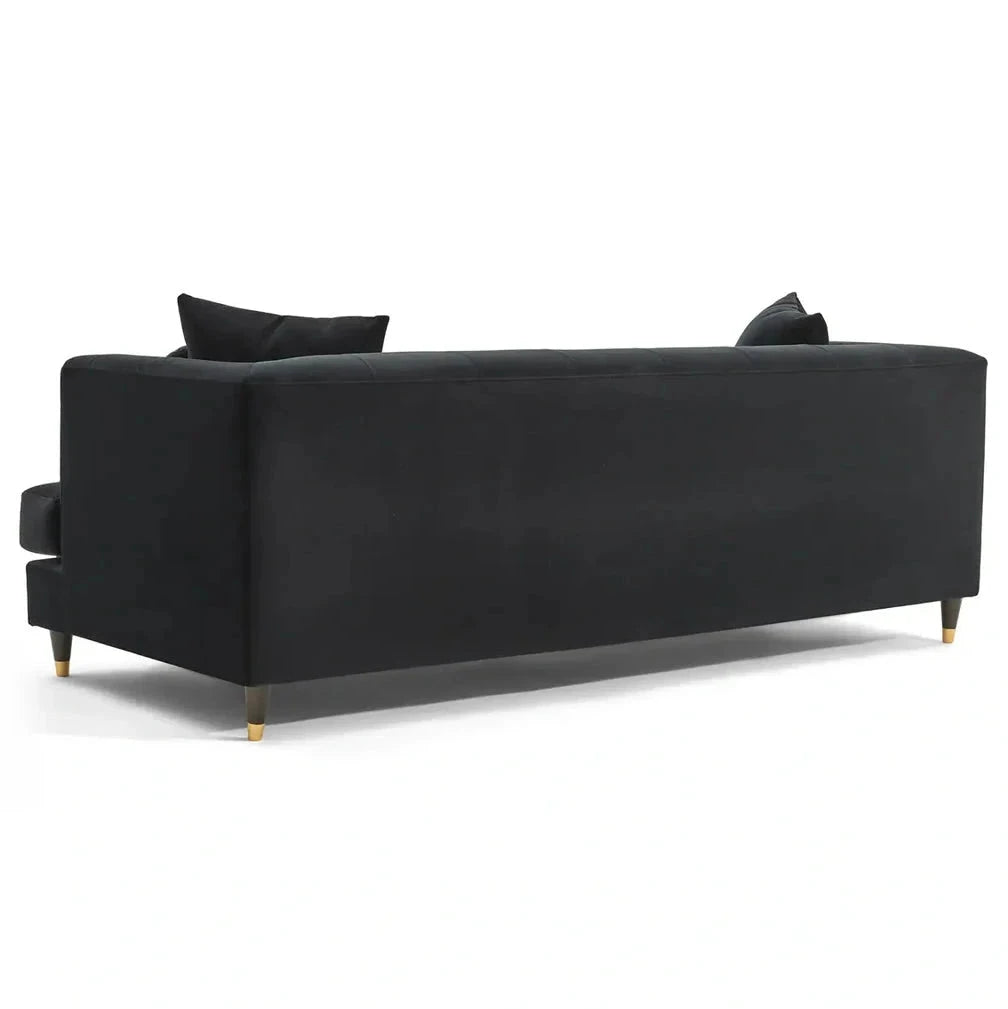 Tribeca Velvet Sofa – 3 Seater | Black