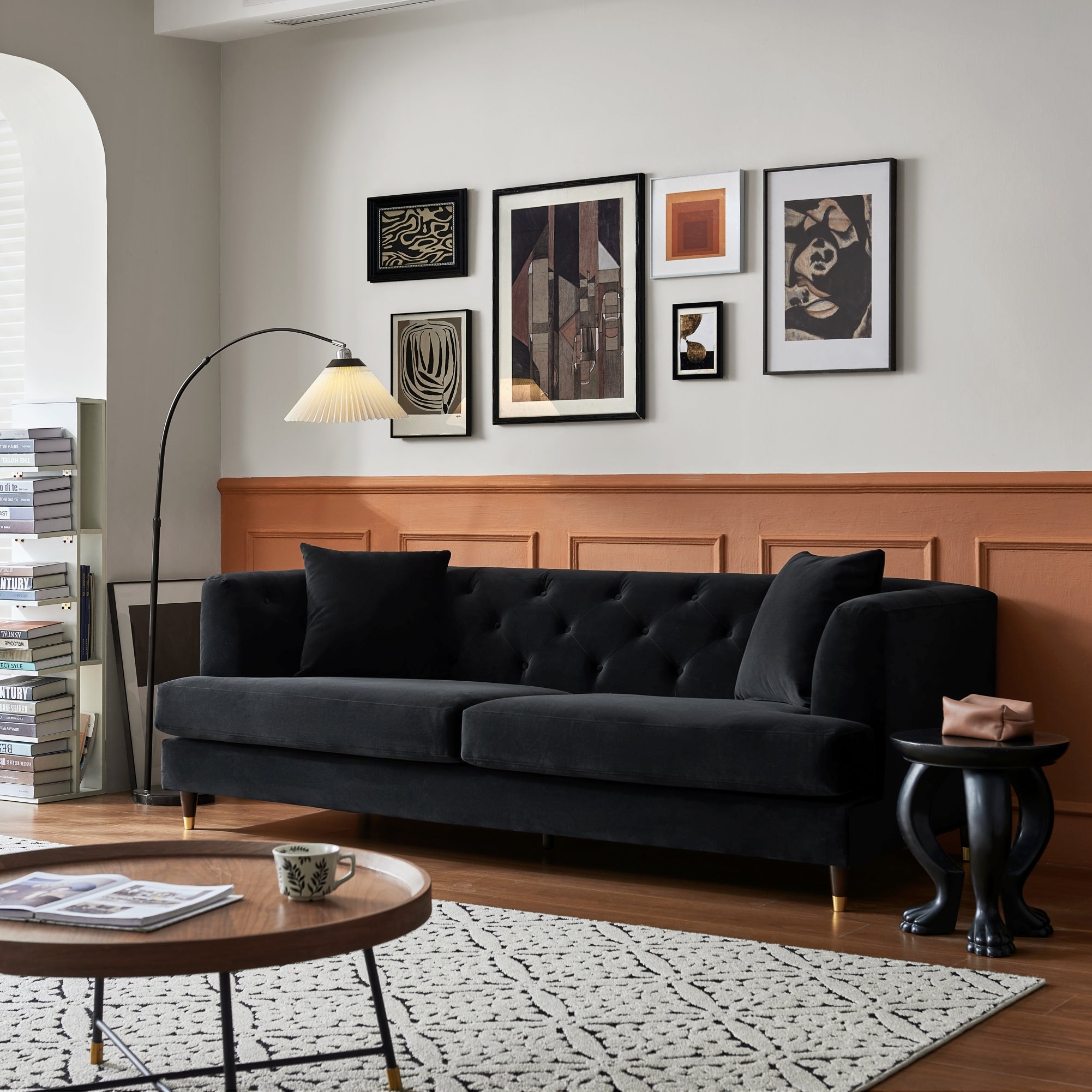 Tribeca Velvet Sofa – 3 Seater | Black
