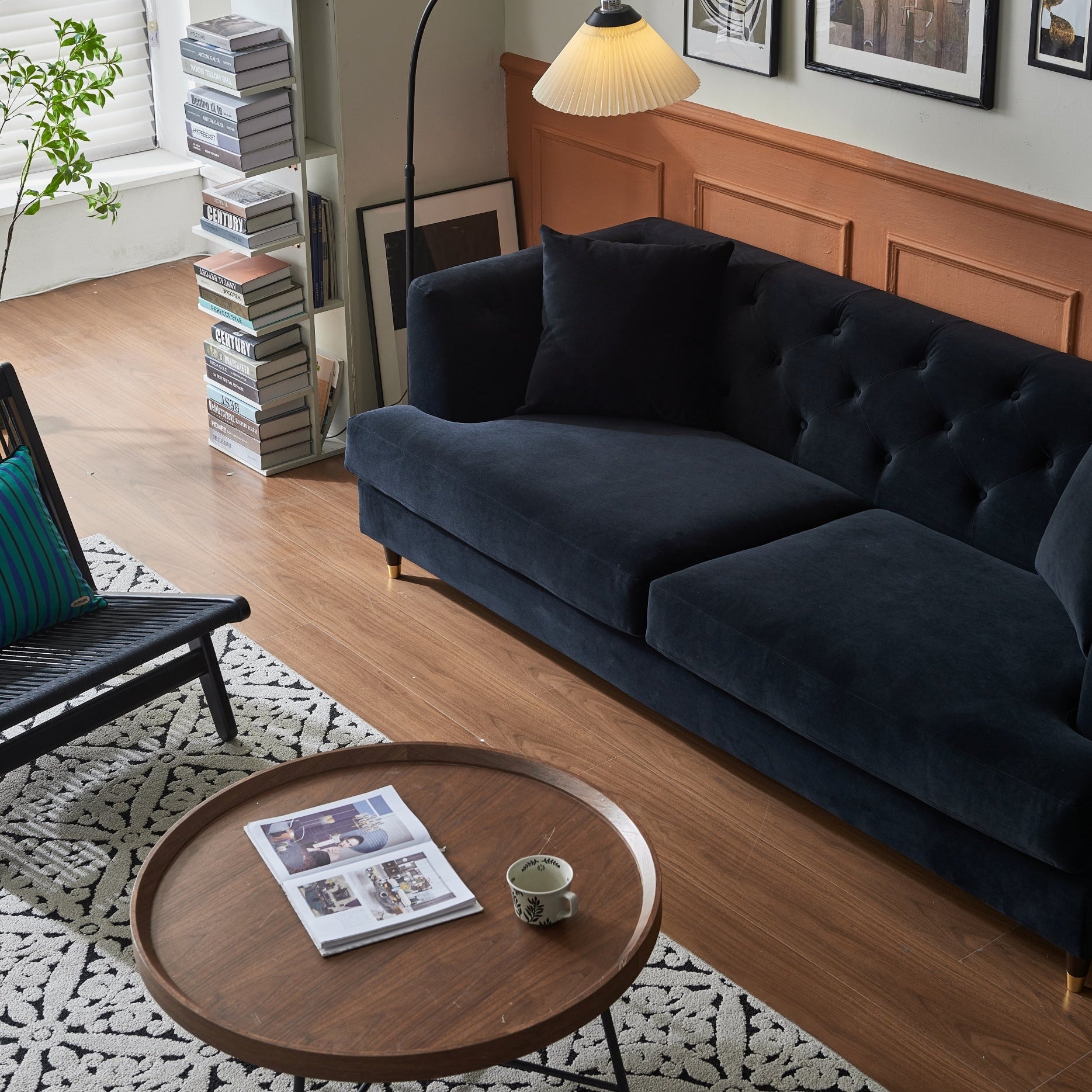 Tribeca Velvet Sofa – 3 Seater | Black